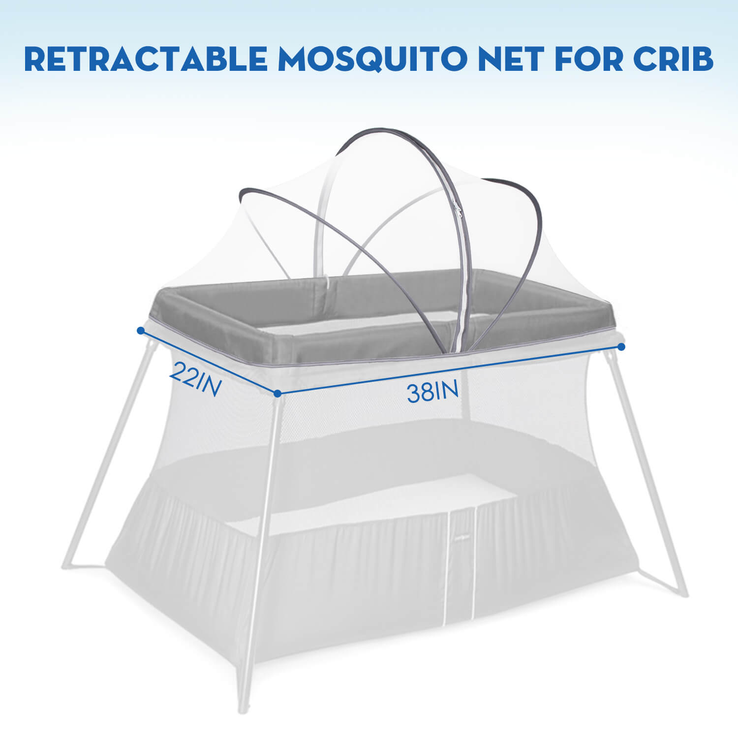 Beberoad Bassinet Cover Mosquito Net Cover | with 2-Way Zipper | for Bassinet/Bedside Sleeper/Travel Crib