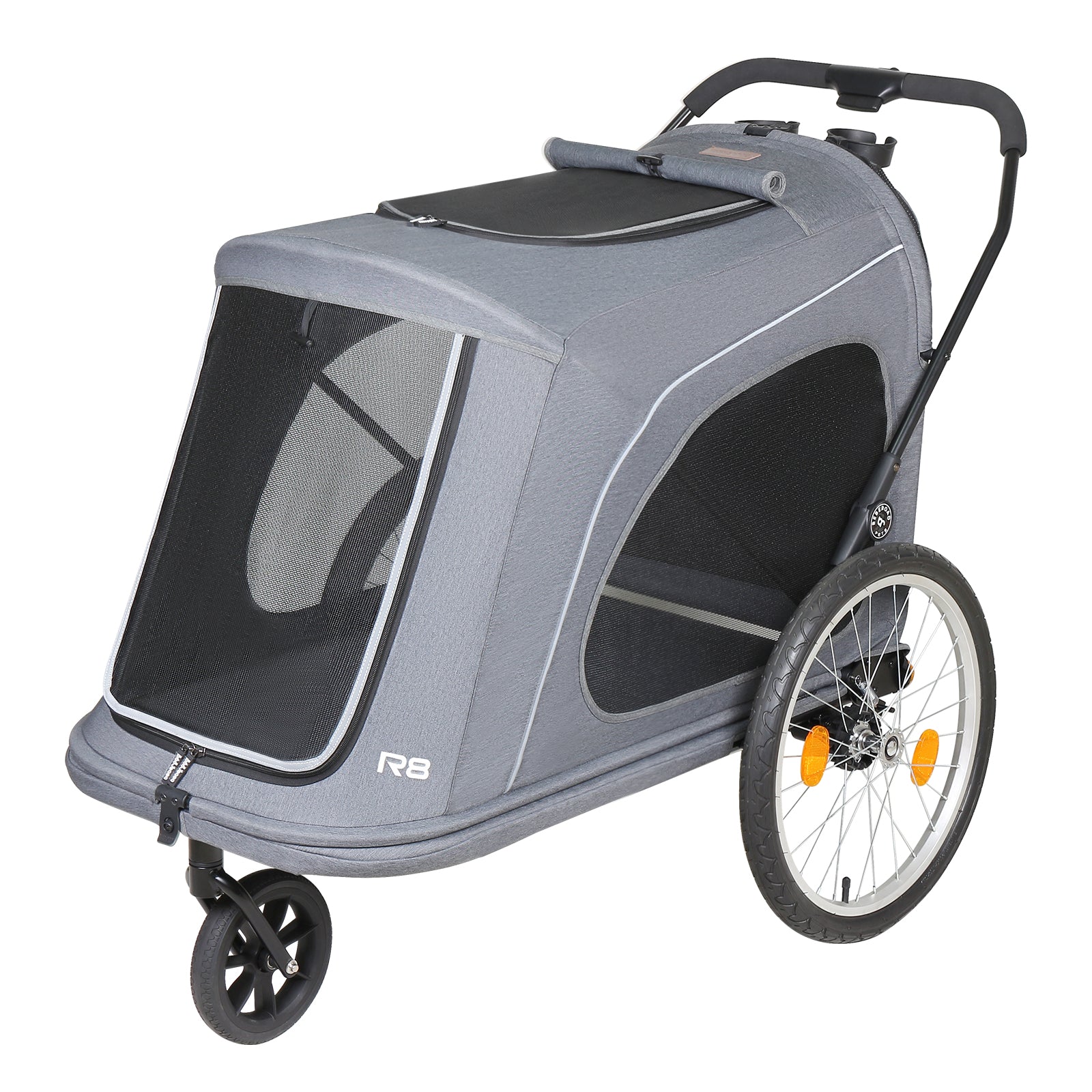 Beberoad-R8 Three-Wheel Pet Stroller - Gray
