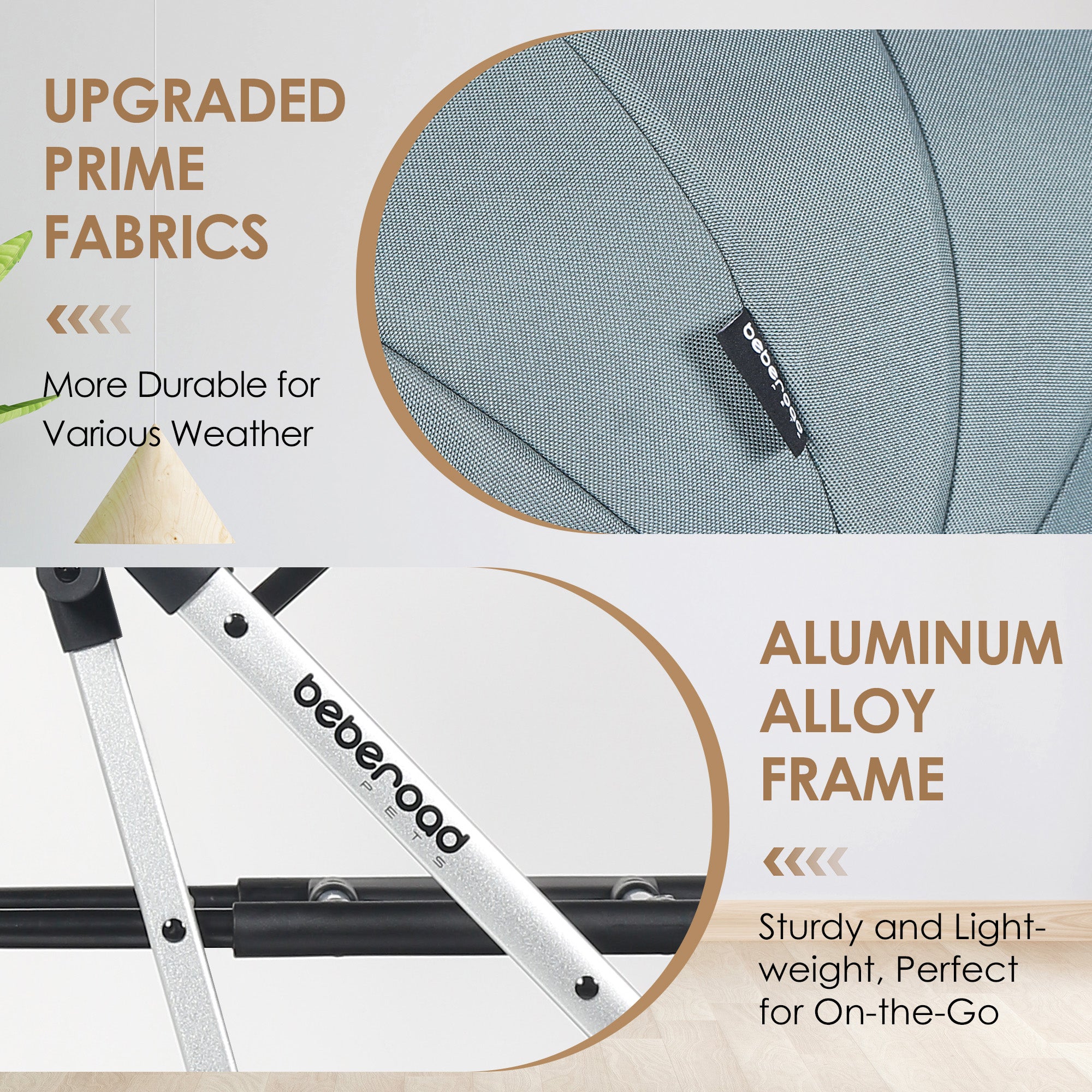 Beberoad T4 Pet Stroller | 4 Wheels Folding | for Small & Medium Pets