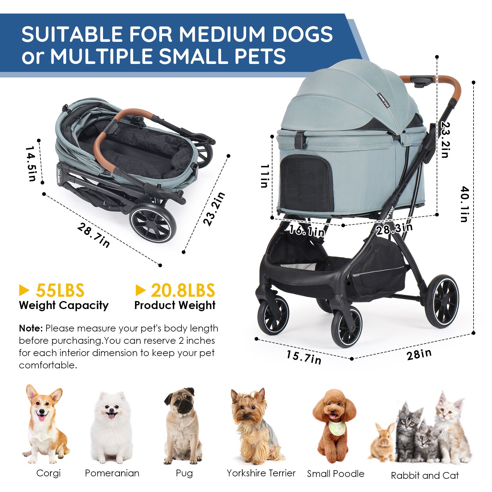 T5 Medium Pet Stroller