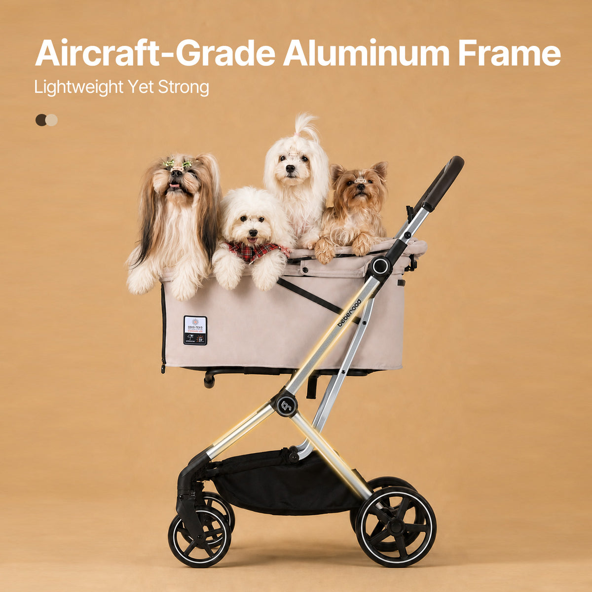 Beberoad T5 Max Auto-Fold Pet Stroller for Medium Dogs & Cats