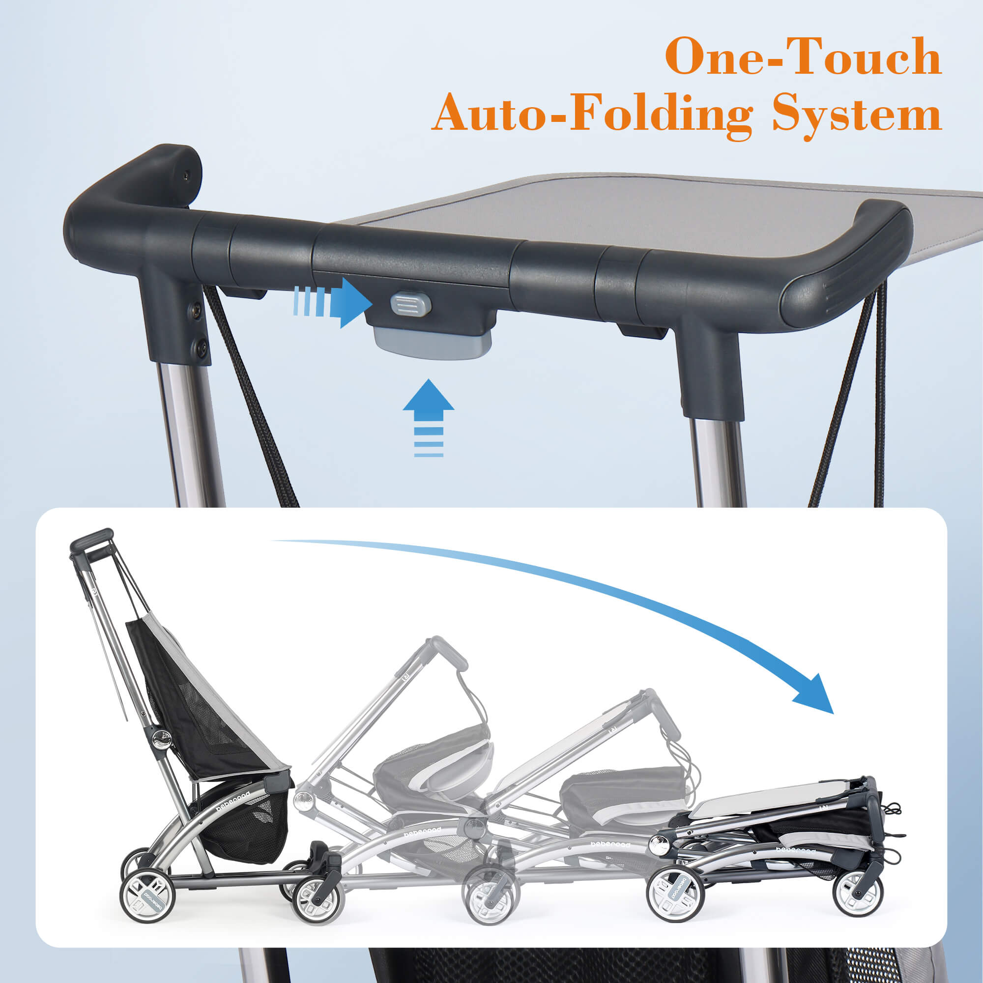 One touch folding stroller best sale