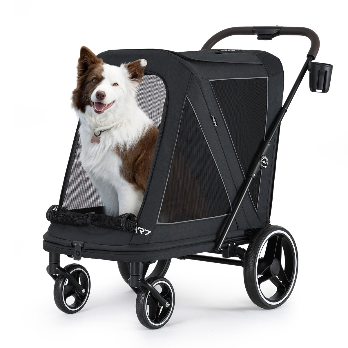 outward hound dog stroller Beberoad R7 All-Terrain Dog Stroller – One-Second Fold, Shock-Absorbing ER Tires, Panoramic Mesh Design
