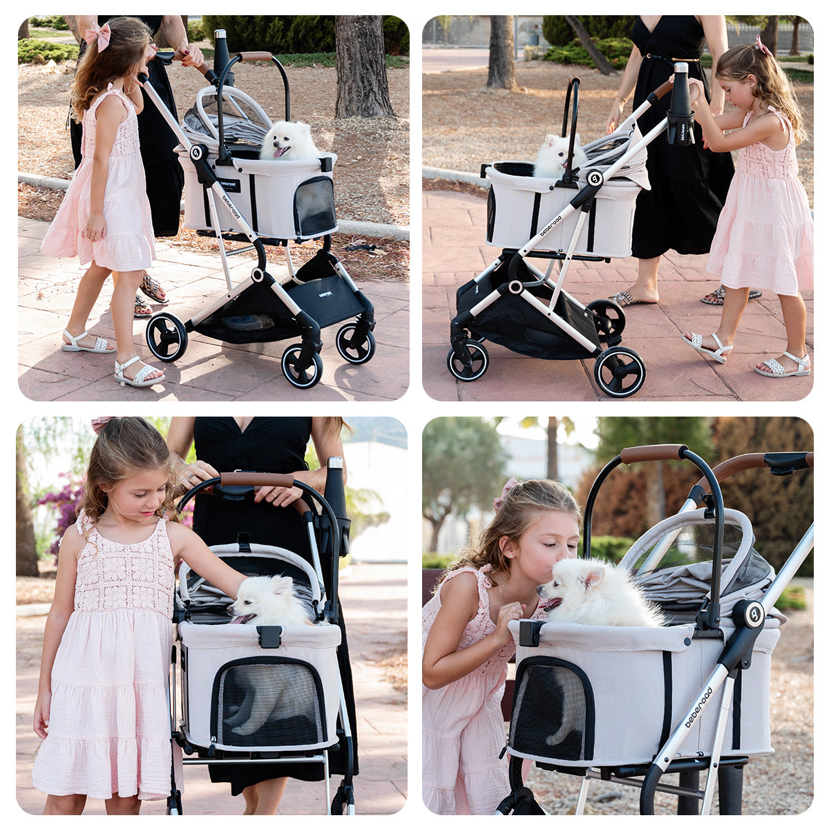Beberoad T3 Pro Pet Stroller | Detachable Stroller & Carrier | For Small Pet