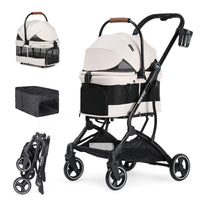 Beberoad T3 beige & mesh 3 in 1 pet stroller