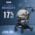 Beberoad T3 3-in-1 Pet Stroller | Detachable Carrier | with Pad, Canopy and Cup Holder
