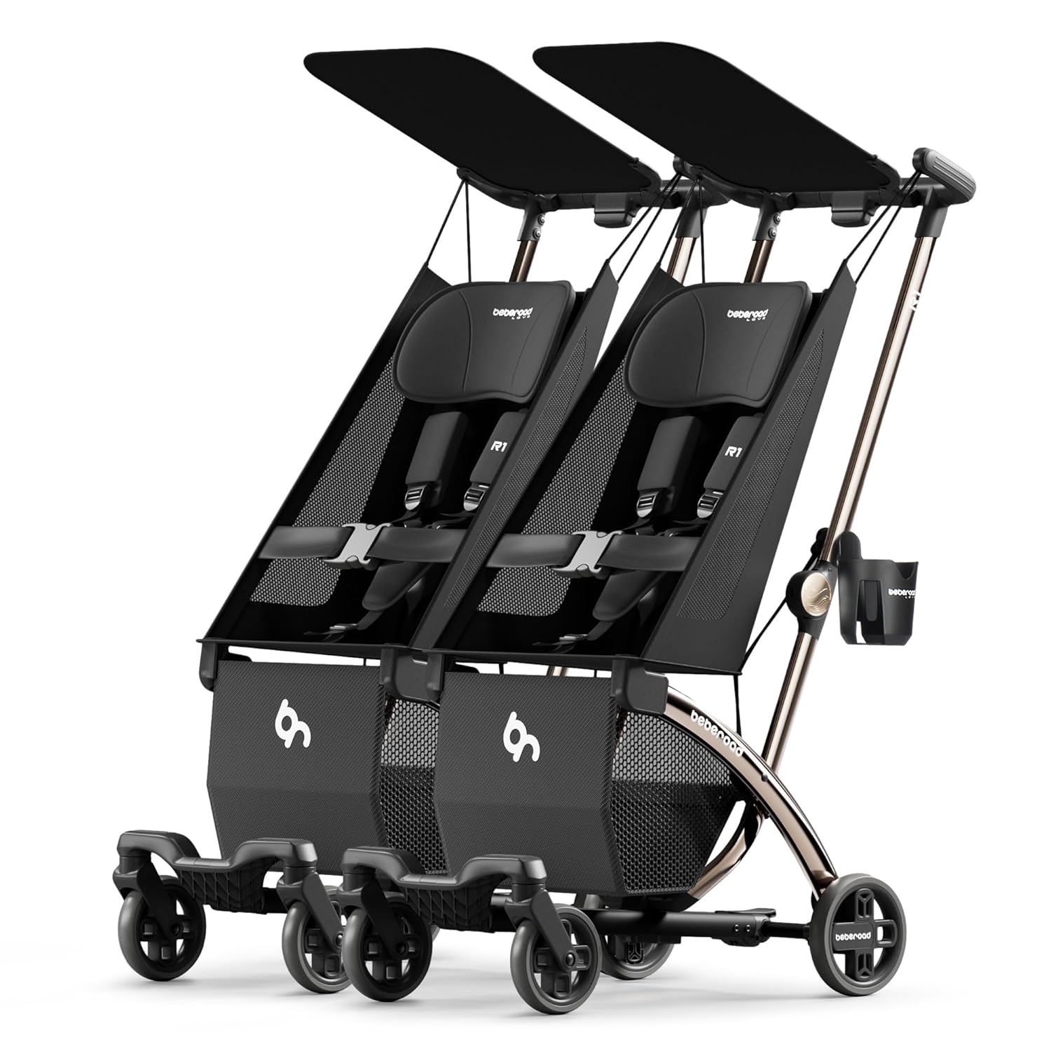 Beberoad R1 Baby Stroller | Auto-Folding | Single or Double Travel Stroller