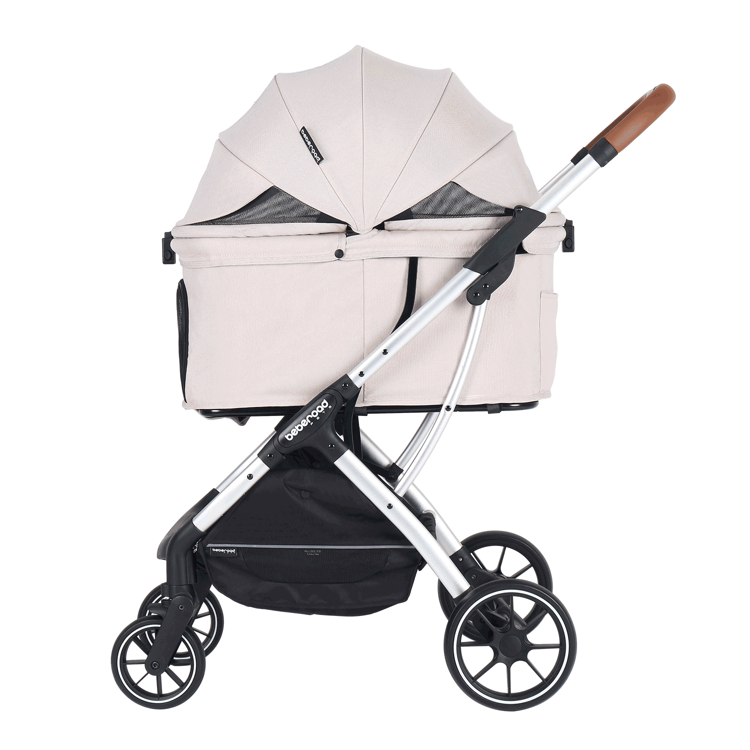 Beberoad T5 Luxury Medium Pet Stroller | Foldable | with 180 ̊Canopy, Sun Shades
