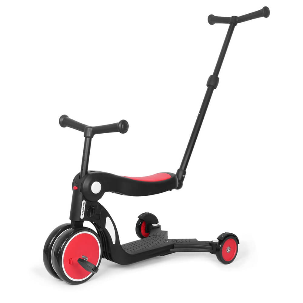 Beberoad 5-in-1 multi kids scooter with push bar-red